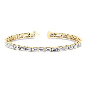 Pulsera de tenis de plata de ley 925 con diamantes cultivados en laboratorio de corte esmeralda, duradera, bajo MOQ, regalo de lujo contemporáneo de primera calidad - Product Image 2