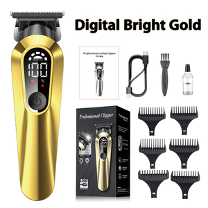 Recortadora de Pelo Eléctrica de Acero Inoxidable Personalizable <span class=keywords><strong>para</strong></span> Hombre, con Pantalla LCD y Cuchillas Resistentes al Calor, <span class=keywords><strong>para</strong></span> Uso Doméstico y Comercial - Product Image 1