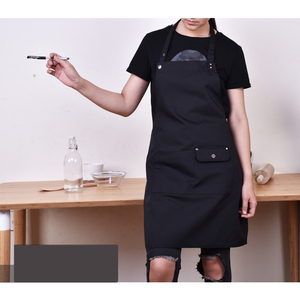 Unisex Gray Light Cotton <b>Waist</b> Canvas <b>Apron</b> Reusable Durable Work Utility Pockets Chef Server Artist Washable Adjustable Neck - Product Image 4