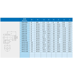 Xingyi Technology Pneumatic <b>Quick</b> Coupler PH4/6/8/10 M5/01/02/03/04 External Hexagonal PU Hose <b>Connector</b> - Product Image 1