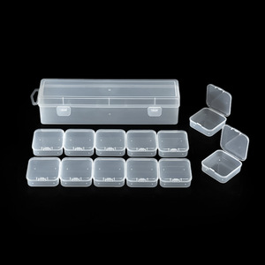 <b>Plastic</b> <b>Storage</b> Box Set 12 Compartment 5.5 Square Transparent Office Organizer Desktop Parts Container - Product Image 2