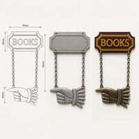 Plaque Métallique Suspendue pour Librairie, Bibliothèque, Salle de Lecture, Café, Décoration d'Étagère, Cadeau