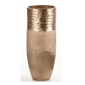 แจกันดอกไม้โลหะคุณภาพสูง ดีไซน์หรูหราทันสมัย ผลิตด้วยมือเคลือบทองแดง สำหรับตกแต่งโต๊ะภายในบ้าน - Product Image 1