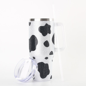 Giáng Sinh 40 Oz 40 Oz Thép Không Gỉ Cách Điện Kim Cương Bling Rhinestone Cốc Cốc Với Xử Lý Rơm Nắp Long Lanh Nước Bò - Product Image 6