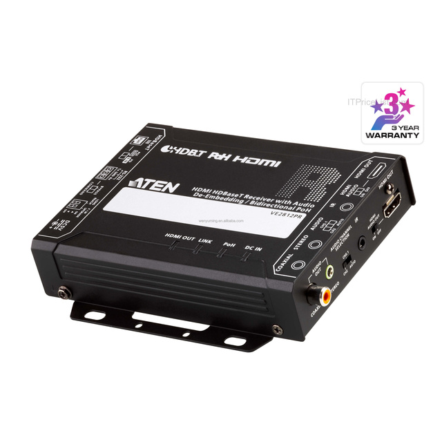 ATEN VE2812PR  HDM1 HDBaseT Receiver with Audio De-Embedding / Bi-directional PoH (4K 100m)