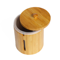 Frascos grandes de vidrio de borosilicato con tapa de madera de bambú, macetas selladas