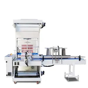 Automatic Water Beer Tin Cans Tube Packing Wrapping Pe Film Heat Seal Tunnel Sleeve Shrink Wrap Machine With Guard For Bottles