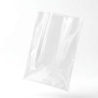 Sac plat transparent à extrémité ouverte, sac en polyéthylène LDPE sans impression pour l'emballage en vrac de marchandises de vente au détail générale