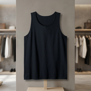Customizable Breathable Sporty <b>Mens</b> 100% Cotton Rib-Knit Tank Top Sleeveless Undershirt <b>Singlet</b> Muscle Training Vest Bulk - Product Image 3