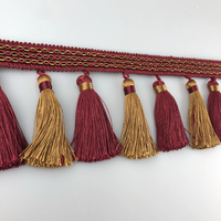 Accessoires faits à la main de style palais européen Fringe Tassel Pour la couture Tissu de rideau Bande de bordure