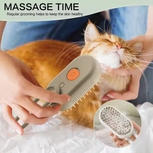 Multifunctional Rotating Lightweight Cat Grooming Steamer <b>Brush</b> Pet Hair Removal Spray Massage Comb 3-in-1 Hotel Use - Product Image 4