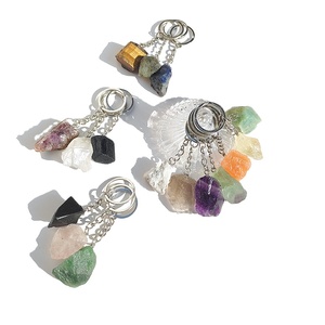Natural Rose Quartz Crystal Tumbled Stones Healing Keychain Crafted Clear Crystal Rose Quartz for Keychains Other Crystal Crafts