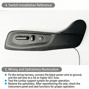 Kit de modification de siège de <span class=keywords><strong>voiture</strong></span> avec support lombaire pneumatique réglable dans 4 directions, universel pour tous les véhicules, avec réduction - Product Image 5