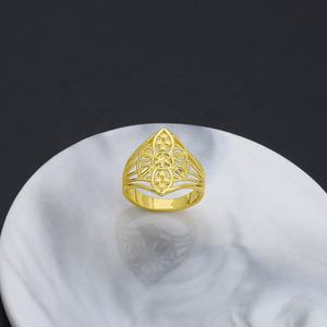 JXXウェディングジュエリー24K金メッキフィンガーリング女性用ドバイ中東24K金メッキ真鍮 - Product Image 5