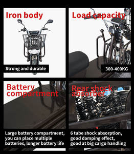 Scooter électrique cargo CKD <span class=keywords><strong>SKD</strong></span> <span class=keywords><strong>16</strong></span> pouces 500W, vitesse maximale <span class=keywords><strong>30</strong></span>-50 km/h, autonomie maximale 70 km, avec moteur à moyeu arrière électronique pour la livraison - Product Image 2