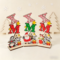 Laser-Gravierte Holz-Tischdekoration Englische Buchstaben XMAS-Stil Weihnachtsschmuck für Feiertagsdekoration