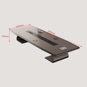 Cao cấp sang trọng hiện đại bằng gỗ họp bàn ghế đặt cho trường học phòng họp tiếp tân bàn gỗ Bảng điều chỉnh phong cách - Product Image 5