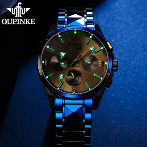 OUPINKE Luxury Men's <b>Automatic</b> Mechanical <b>Wristwatch</b> Business Waterproof Moon Phase Date Week Reloj Mecánico Hombre 3325 - Product Image 2