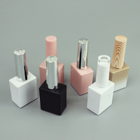 Nouvelle conception personnalisée, flacon en verre cosmétique blanc de 10 ml, forme carrée, dégradé, boîte d'emballage pour vernis à ongles