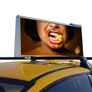 汽车用Led显示屏高亮度3G 4g移动广告P5汽车车顶标牌屏幕价格出租车顶部Led显示屏工厂