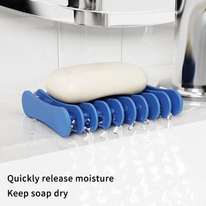Home Decor Silicone Soap Dish Holder <b>Tray</b> Saver Drainer for Kitchen <b>Shower</b> Bathroom - Product Image 1