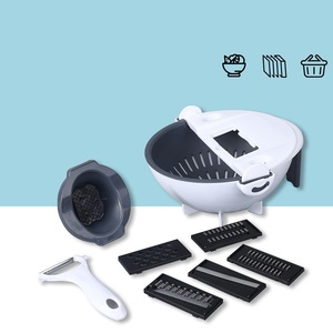 Multi-Function Household Kitchen Cutter Grater Manual Vegetable Slicer Shredder Dicer Chopper with Drain Basket - Product Image 2