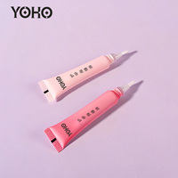 Tube souple cosmétique vide OEM 15 ml en plastique avec bouchon à vis et brosse en silicone souple plate, impression sérigraphique