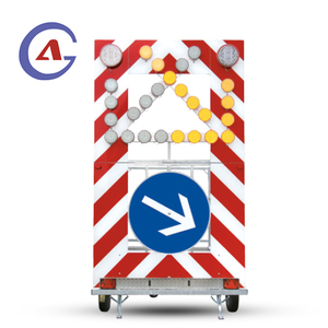 Mobile Solar Folding Warning <b>Trailer</b> <b>with</b> Traffic Sign <b>Board</b> and Arrow <b>Lights</b> for Highway Construction Site - Product Image 1