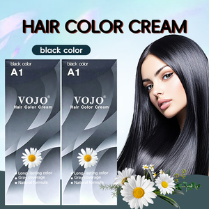 Crème colorante capillaire permanente à base de plantes VOJO 60ml*2, pack double, sans ammoniaque, couleur longue durée, plusieurs nuances disponibles pour les salons - Product Image 1