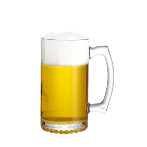 Vente en gros de mugs à bière classiques personnalisés de 17/40 oz, épais et robustes, en verre, avec poignée - Product Image 1