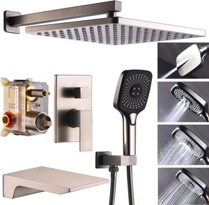 Juego de grifería termostática individual a granel con barra deslizante para ducha de lluvia, diseño moderno, de latón, para baño, montaje en pared, sanitario, China - Product Image 1