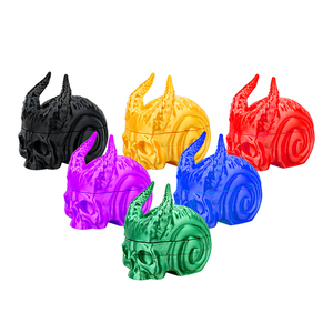 Custom Skull <b>Grinder</b> Plastic 3 Piece <b>Herb</b> <b>Grinder</b> With Horns Multi Color Options OEM ODM Available - Product Image 2
