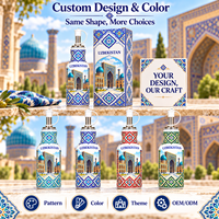 Botol Minyak Keramik Suvenir Uzbekistan Samarkand Pola Ubin Geometris Islami Dispenser Minyak Porselen Kustom Landmark Asia