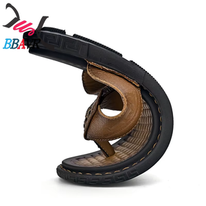 Sandalias Explosivas de Verano, de Piel de Vacuno de Primera Capa, Casuales, para Caminar, Tipo Chanclas - Product Image 2