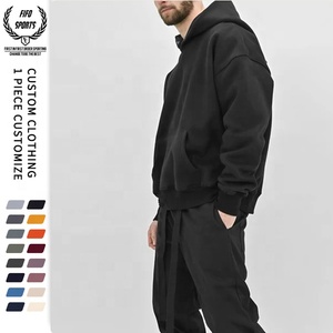 Sweat à capuche à boutons surdimensionné pour homme Sweat-shirt en coton 400gsm avec garnitures côtelées et épaules tombantes pour le printemps - Product Image 3