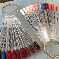 40/50 pièces de bâtonnets de présentation transparents pour ongles, en forme d'éventail avec anneau, pour l'affichage de vernis à ongles et l'outillage de pratique pour la présentation des couleurs de faux ongles