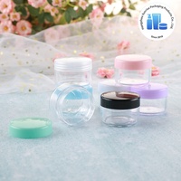 Pots en plastique PS transparents pour crème de soin de la peau, avec couvercle à vis, contenants vides (rose, vert, bleu, blanc, noir), 5g, 10g, 15g, 20g