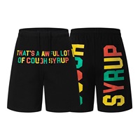 Shorts pour hommes Alocs 100 % coton de haute qualité, collection 2026, best-sellers : Shorts décontractés d'été style urbain avec imprimé 'Men's Cough Syrup'