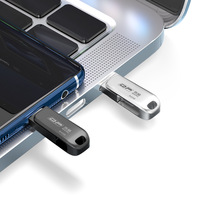 Clé USB pivotante X619 populaire avec interface USB-C 2.0, clé USB flash 2-en-1 Type-C, accessoire pour téléphone portable