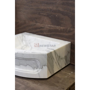 Newstar Moderne Calacatta Marbre Creative Lavabo <span class=keywords><strong>Petit</strong></span> <span class=keywords><strong>Meuble</strong></span> Mural Balcon <span class=keywords><strong>Salle</strong></span> <span class=keywords><strong>De</strong></span> Bains avec Logo Personnalisé - Product Image 4