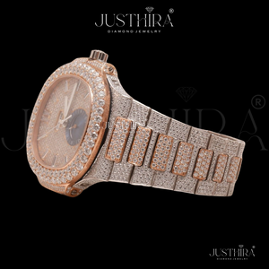 Indian Exporter Moissanite Diamond Quartz <b>Watch</b> <b>Waterproof</b> 3ATM Stainless Steel Luxury Wristwatch Available For Sale - Product Image 2