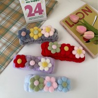 Headband Bunga 3D Lembut dan Hangat, Lucu, Mengembang, Menyerap Keringat, untuk Cuci Muka, Bahan Fleece, Anti Selip, Perawatan Kulit, untuk Wanita