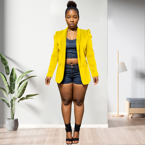 Nuevo Abrigo de Oficina Casual de Color Sólido, Ecológico, de Poliéster, para Mujer, a la Moda - Product Image 4