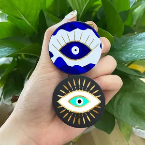 Factory Free Custom Design Lucky Blue Evil Eye Abstract Phone Grip Stand Tok Phone Holder Griptok for IPhone 14