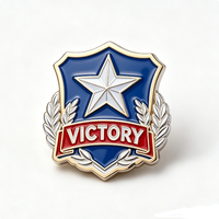 Insignia Náutica Victory Star Shield, Moderna y Tradicional, de Metal, Esmaltada por Ambos Lados, Impresa con UV, Coleccionable para Veteranos