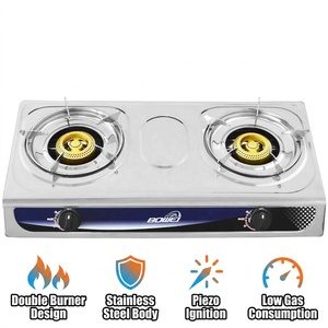 Estufa <span class=keywords><strong>de</strong></span> Gas <span class=keywords><strong>de</strong></span> 2 Quemadores con Encendido Electrónico <span class=keywords><strong>de</strong></span> <span class=keywords><strong>Bajo</strong></span> <span class=keywords><strong>Consumo</strong></span> y Cubierta <span class=keywords><strong>de</strong></span> Acero Inoxidable - Product Image 1