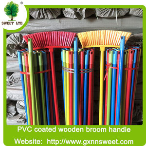 Venta al por mayor 120cm 150cm Natural Pvc recubierto mango de escoba de madera con hilo griego italiano para escoba - Product Image 5