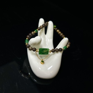 Pulsera de Jadeíta Natural Birmana Grado A Lu Lu Tong Verde con Agarwood para <span class=keywords><strong>Mujer</strong></span>, Regalo de Jadeíta (con NGTC) - Product Image 3