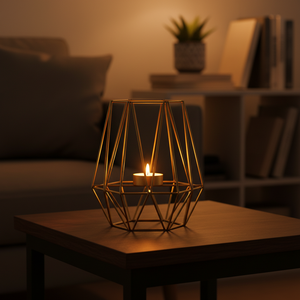 Candelero de Hierro Dorado Nórdico con Forma de Polígono Geométrico, Portavelas para Velas de Té, Decoración para el Hogar, Regalo de Boda, Hecho a Mano, Marca Wonder, Logotipo Personalizado - Product Image 4