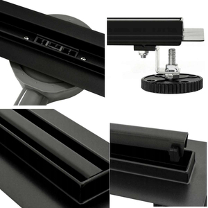 Vòi hoa sen xả 80 cm màu đen mỏng thoát nước sàn tự làm sạch Siphon với cống Mùi dừng Kích thước 60-100 cm - Product Image 5